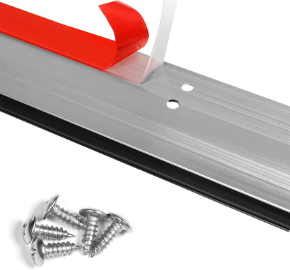 Door Metal Draft Stopper 2x32 inches Aluminum Mouse Blocker Silver | 2" Width 32" Length Metal Sweep Door Seal Cover 1-1/8 inch Gap Stop Under Doors Drafty