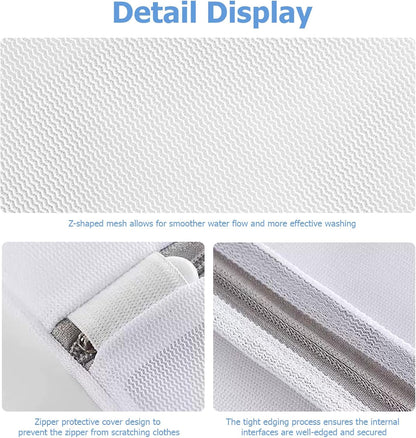 4 Pcs Mesh Laundry Bags for Delicates - 20" x 16" 70G Fine Mesh with Manual-Lock Zipper, Wash Bags for Lingerie Bras Socks Jeans, Ideal for College Dorm Travel Home