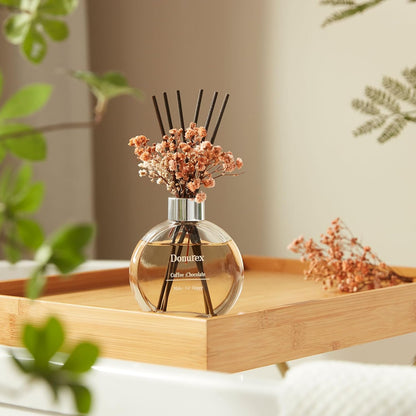 Flower Reed Diffuser Set 5.07oz Satin Rose Scent Diffuser with Sticks Home Fragrance Reed Diffuser for Bathroom Shelf Decor