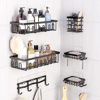 FGSAEOR 14-Pack Shower Caddy Adhesive Single Hooks for Replacement, Shower Holder Organizer Self Adhesive Wall Hooks for Bathroom Corner Shelf Basket Soap Dish