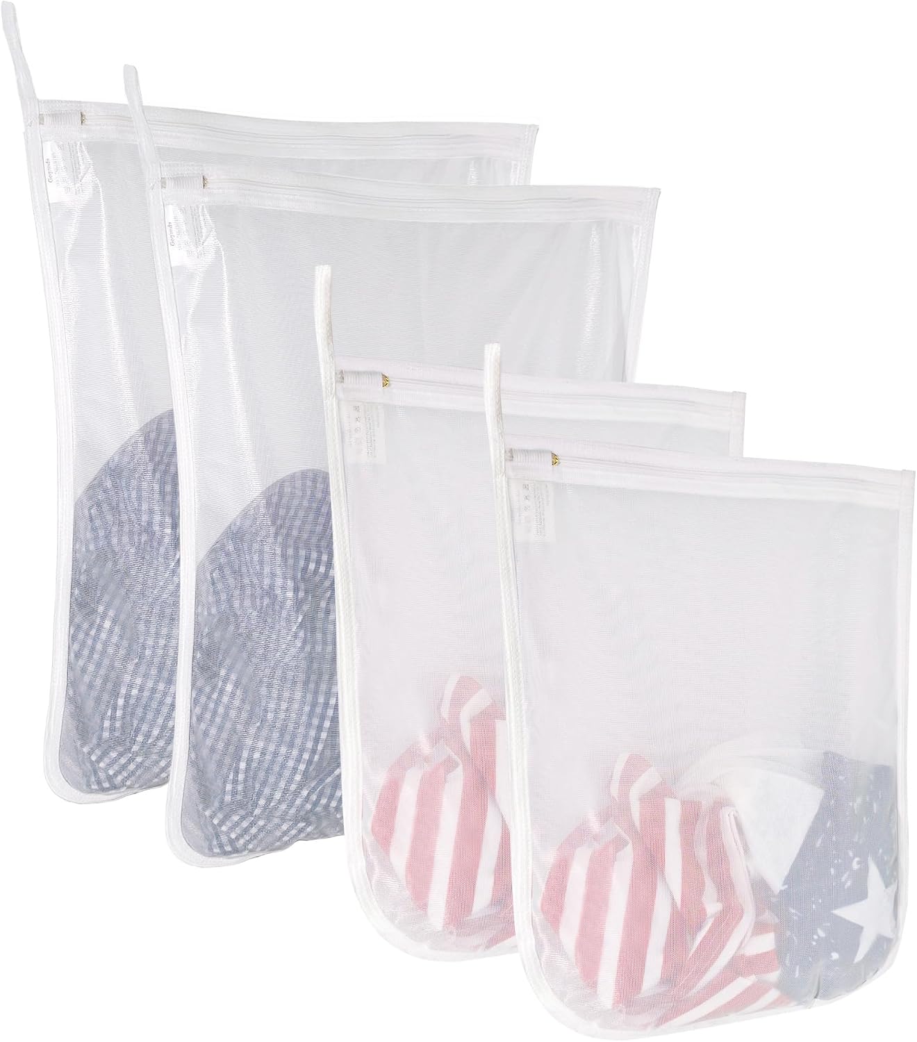 GOGOODA 2 Pack Delicates Laundry Bags, Fine Mesh Wash Bag with Hanging Loop | Large for Lingerie, Shirts, Sweaters, Underwear, Bra, Silk, Socks