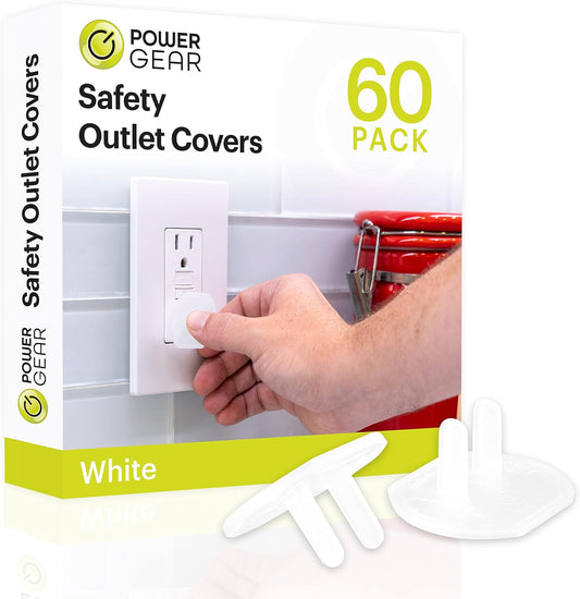 Power Gear Outlet Covers Baby Proofing Child Proof Plug Covers for Electrical Outlets Easy Install Outlet Plug Covers UL Listed Shock Prevention White 69312 60 Count