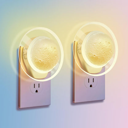 2 Packs Night Lights Plug into Wall - Motion Sensor Plug in Night Light with Auto Dusk to Dawn,Dimmable Soft White, Bright Nightlight for Cruise Bedroom Bathroom Hallway Kitchen