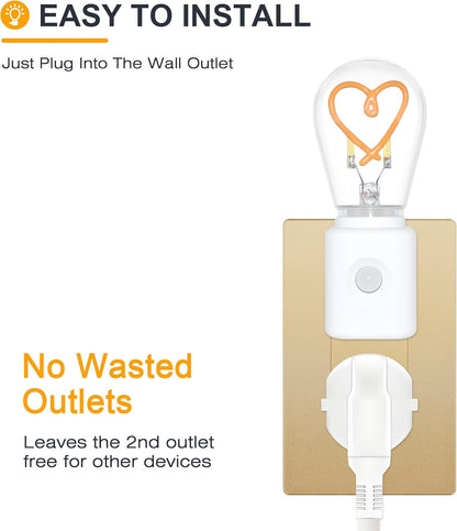 LED Motion Sensor Night Light, [1 Pack] Motion Activated Night Light, 2200K Amber, Adjustable Brightness, Motion Sensor Light Indoor Plug in for Nursery, Kids, Bedroom, Bathroom Nightlight