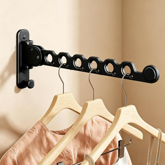 Wall Mounted Clothes Drying Rack, Laundry Clothes Hanger Rack Wall Mounted, Foldable Clothes Rack for Laundry Room, Space Saving Closet Storage Organizer Clothes Hanger Indoor, 1pcs(White)