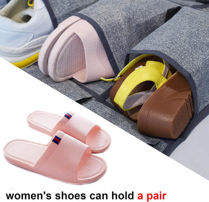 homyfort Over the Door Shoe Organizer, Hanging Shoe Rack Storage Holder with 24 Large Pockets for Closet Door, Men Women Kids Shoes, Cruise (Black)
