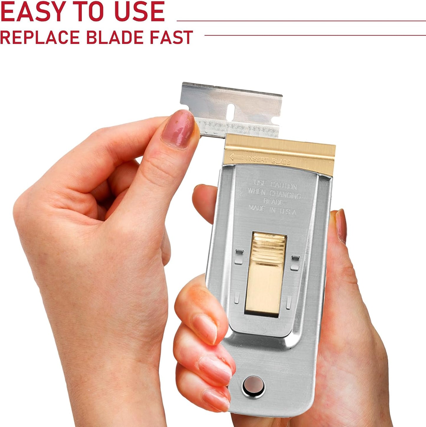 CANOPUS Razor Blade Scraper Tool, Razor Blade Holder, Window Scraper with Razor Blades, Scraper for Glass, Oven, and Cooktop, Sticker Remover Tool, Windshield Scraper