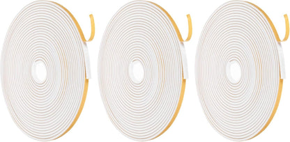 MECCANIXITY Weather Door Seal Strip Tape, Door Insulation Stripping Single Side Strong Self Adhesive Foam Tape Gap Filler for Door, Window, 1/4 Inch x 1/16 Inch x 32 Feet White 2 Pack