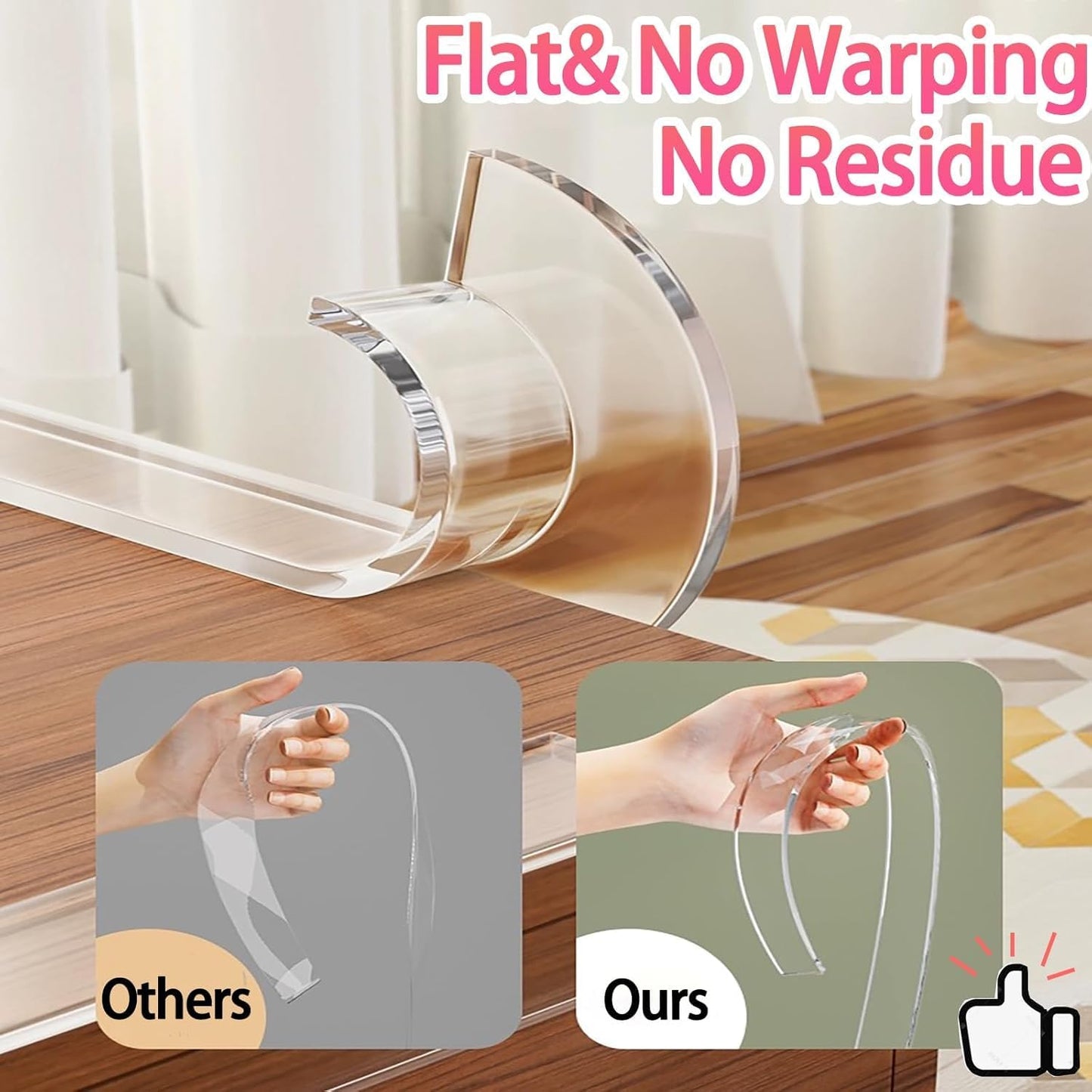 Clear Edge Protector & Corner Protectors, 0.8in（W x 6.6FT(L), Baby Proof Corner Guards for Sharp Edges, Safety Bumper Strip for Furniture, Drawers, Tables & Cabinets