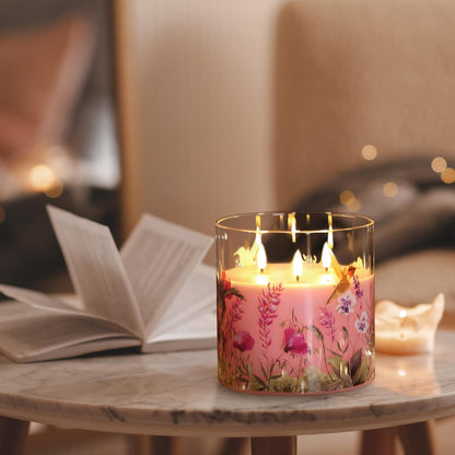 Eywamage 3 Wick Smoke Grey Glass Flameless LED Candle with Remote, Flickering Large Battery Pillar Candle Decor Φ 6" H 6"