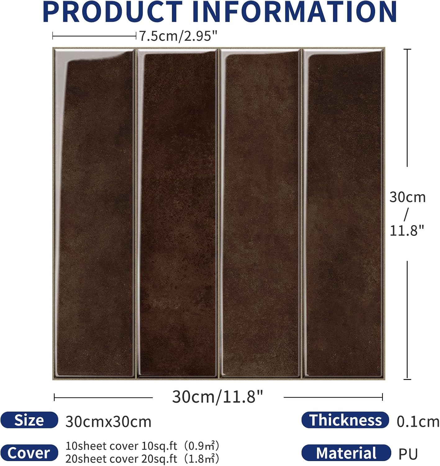 MORCART Peel and Stick Backsplash, 10 Sheets of 11.8"x11.8" - 3D Adhesive Waterproof Wall Tiles for Kitchen, Bathroom, Living Room, Subway Tiles, Gray-Apricot