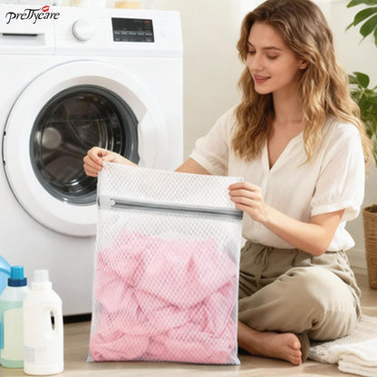 PrettyCare 3 Large (16x19inch) Mesh Laundry Bags for Delicates, Durable Honeycomb Wash Bags with Premium Zippers - Laundry Essentials Mesh Bags for Lingerie, Bras, Socks, Sweater, Travel & Organizing