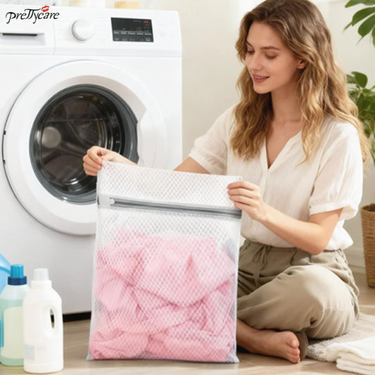 PrettyCare 3 Large (16x19inch) Mesh Laundry Bags for Delicates, Durable Honeycomb Wash Bags with Premium Zippers - Laundry Essentials Mesh Bags for Lingerie, Bras, Socks, Sweater, Travel & Organizing