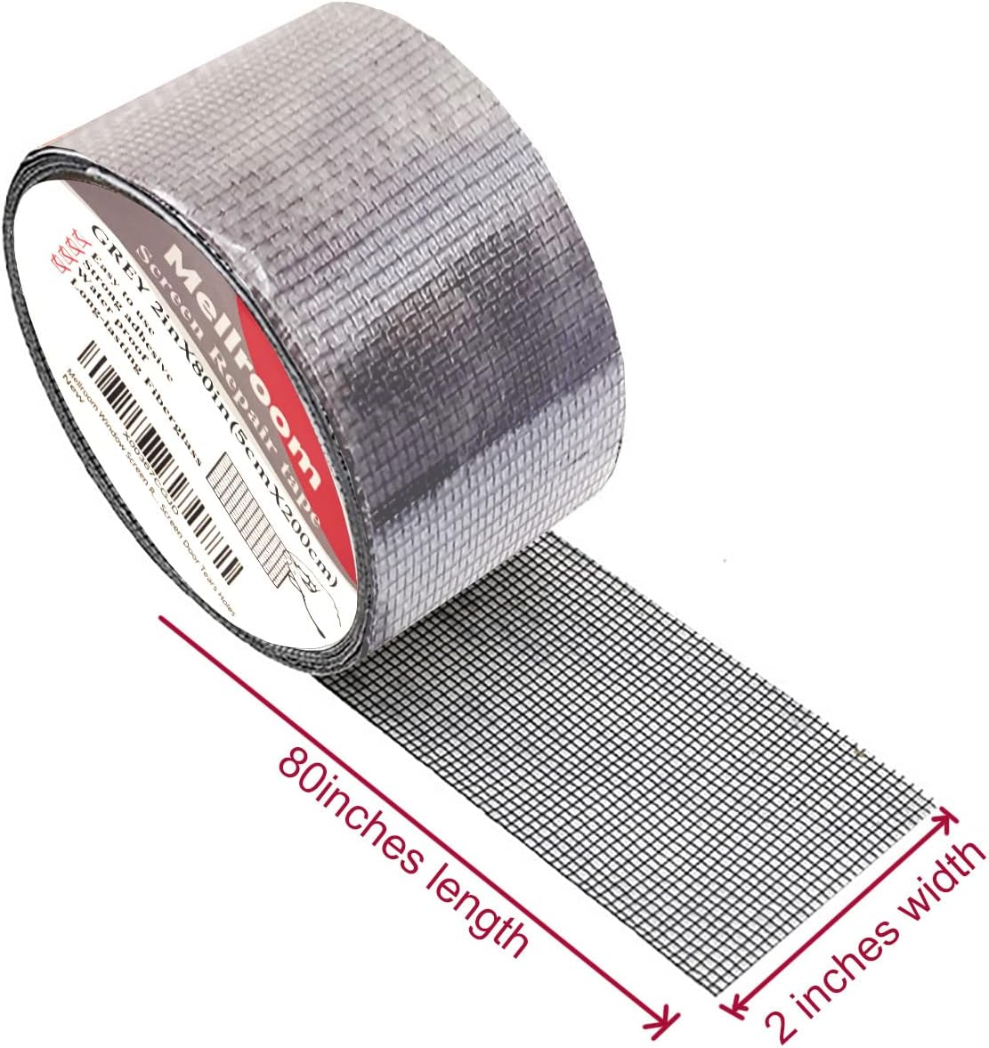Windows Screen Repair kit Tapes, Black 2 inches X 80 inches Patches Tool, Adhesive Waterproof Fiberglass Mesh Patch Covering Fix Wire mesh Door Tears Holes