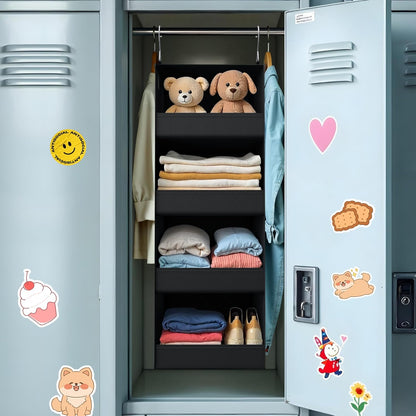 GRANNY SAYS 3-Shelf Hanging Closet Organizer and Storage, Collapsible Hanging Closet Shelves, Hanging Organizer for Closet & RV, Gray, 29 ½" H X 12" W X 12" D, 1-Pack