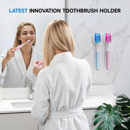 Toothbrush Holders for Bathrooms【Upgrade Single Slot Design】 Toothbrush Holder Wall Mounted with Cover Moisture-Proof and Dust-Proof Toothbrush Storage Organizer for Shower Family and Travel 3PCS