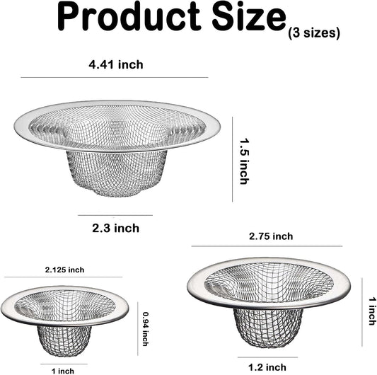 20Pcs Small Drain Mesh Basket, 2.125'' Bathroom Sink Drain Strainer Screen Mesh Sink Strainer Hair Catcher Drain Filter Cover for Bathtub Lavatory RV Laundry Shower Floor Utility Sink Drain