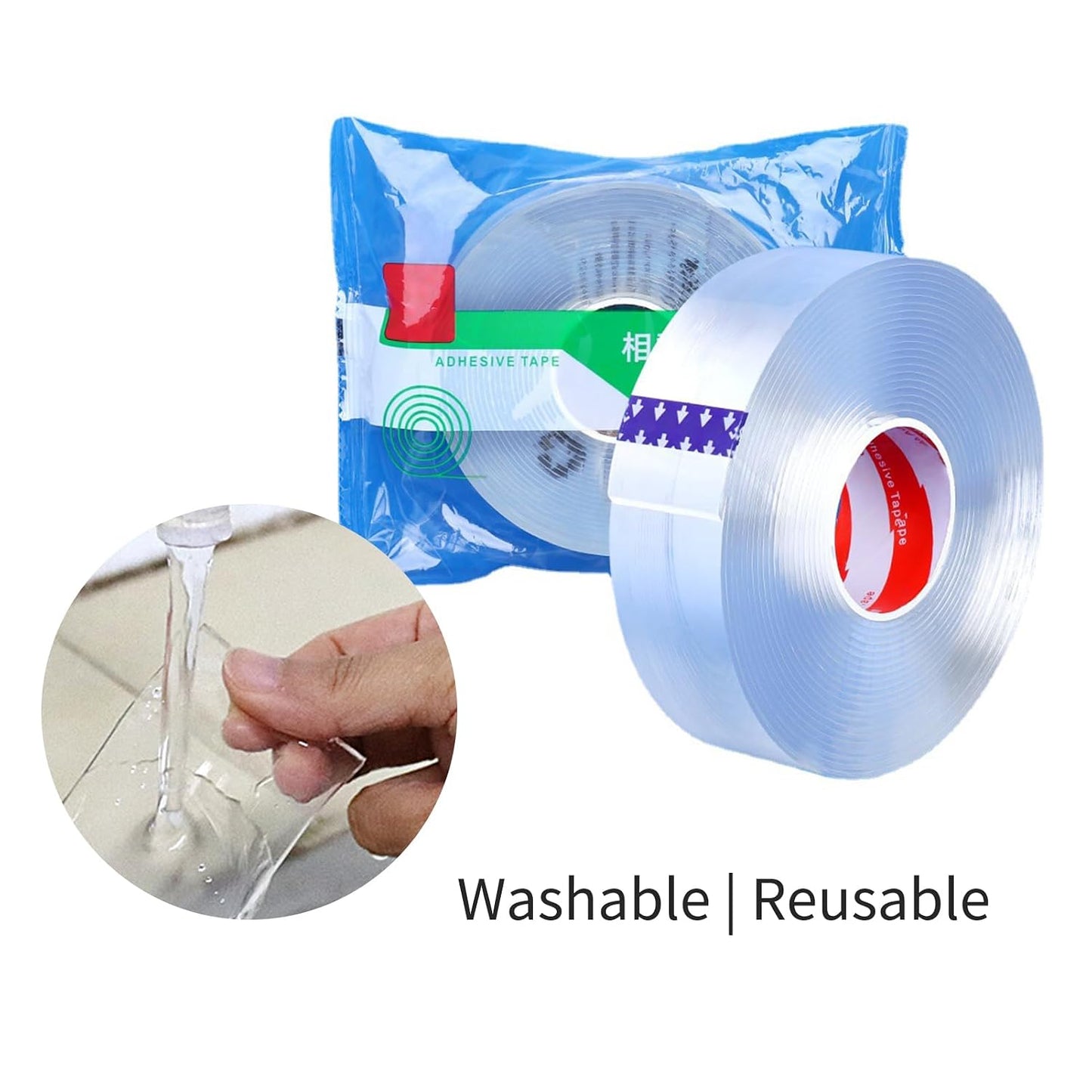Tbest Nano Heavy Duty Double Sided Adhesive Tape – Washable, Removable, Flexible, Ideal for Indoor & Outdoor Use – 3cm X 16.4ft for Home, Kitchen, Bathroom, Office Fixing (#1)