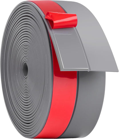 ToLanbbt Weather Stripping Silicone Door Seal Strip 2 in x 20 ft Door Draft Stopper Self Adhesive Door Draft Tape, Side & Bottom Gaps Insulation Strip for Glass Shower Door Sliding Door Window, Black