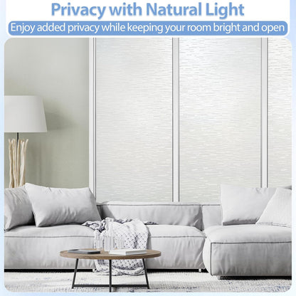 GTJ Frosted Window Privacy Film, Static Cling No Glue Removable Reusable, UV Blocking Glare & Heat Reduction, for Bathroom Glass Door Home Office, 17.5" x 78.7"in