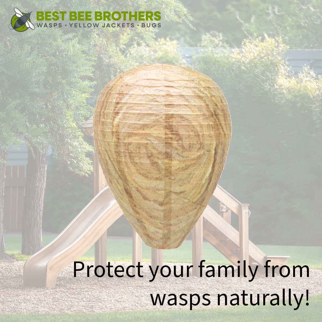Best Bee Brothers Wasp Nest Decoy, 2 Pack | Collapsible, Fake Wasp Nest, Deterrent for Wasps and Yellowjackets