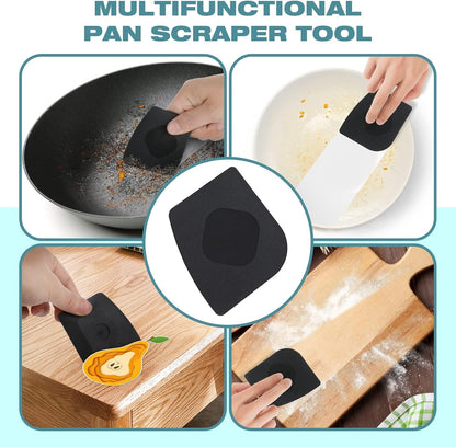 Cast Iron Scrubber | Dish Scrub Brush | 316 Cleaner Chainmail Scrubber for Cast Iron Pan Skillet Cleaner - Dish Scouring Pad Dishwasher Safe Cleaning Kit, Black 02