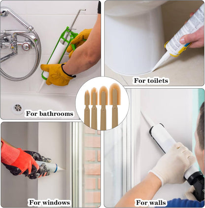 Kifmurase 17Pcs Rubber Caulking Spatulas Tools, Silicone Caulking Finishing Tool Kit, Multifunctional Caulk Remover, Smoothing Spreader Applicator for Floors, Tiles, Walls, Bathrooms (4 Sizes)
