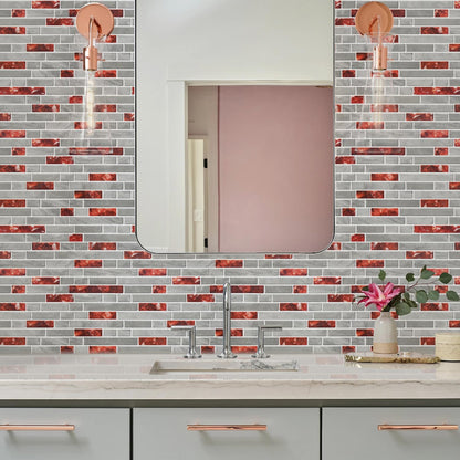 STICKGOO Peel and Stick Backsplash - 10 Sheets of 12”×12” - 3D Self Adhesive Peel and Stick Tile Backsplash for Kitchen & Bathroom