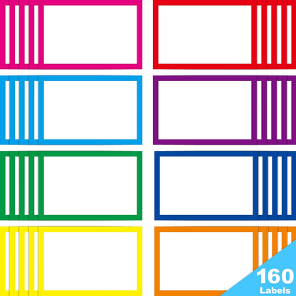 160 PCS Moving Labels, 8 Color-Coded Self-Adhesive Rectangular Stickers for Boxes, Large Home Moving Blank Packing Labels for Cartons, Storage Bins, Office Uses (6” x 4”)