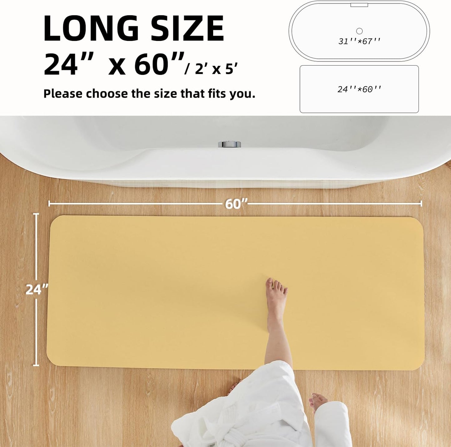 TYUU Bath Mat, Bathroom Rugs Non Slip Washable Thin Absorbent Quick Dry Bath Mat Fits Under Door Bathroom Floor Mat Perfect for Bath, Shower, or Sink 16"x24" Dark Grey