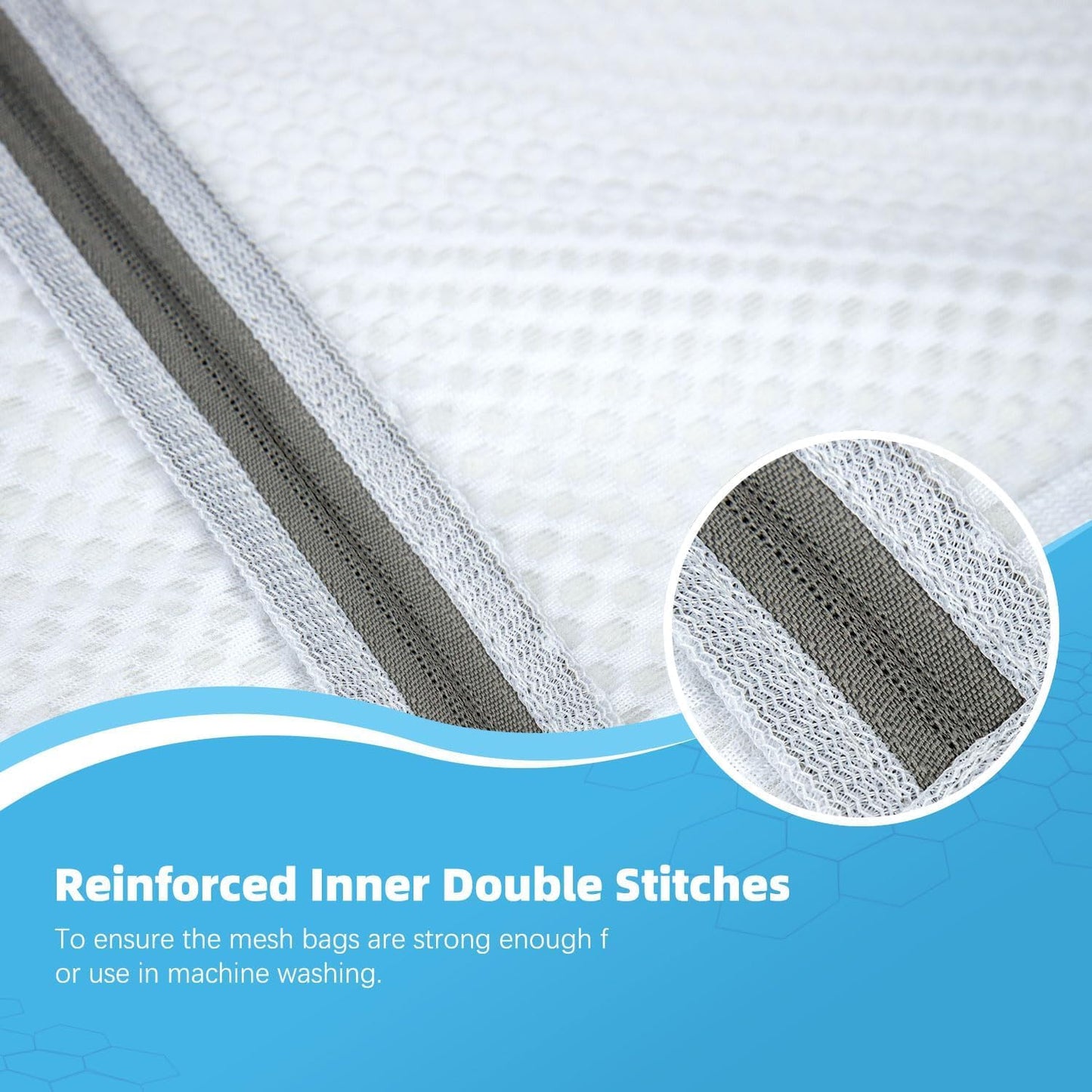 Honeycomb Mesh Laundry Bags for Delicates - 12x16 Inches Medium Washing Bags for Bras, Lingerie, Socks, Baby Clothes - Gentle Wash Protection with Zipper Closure (6)