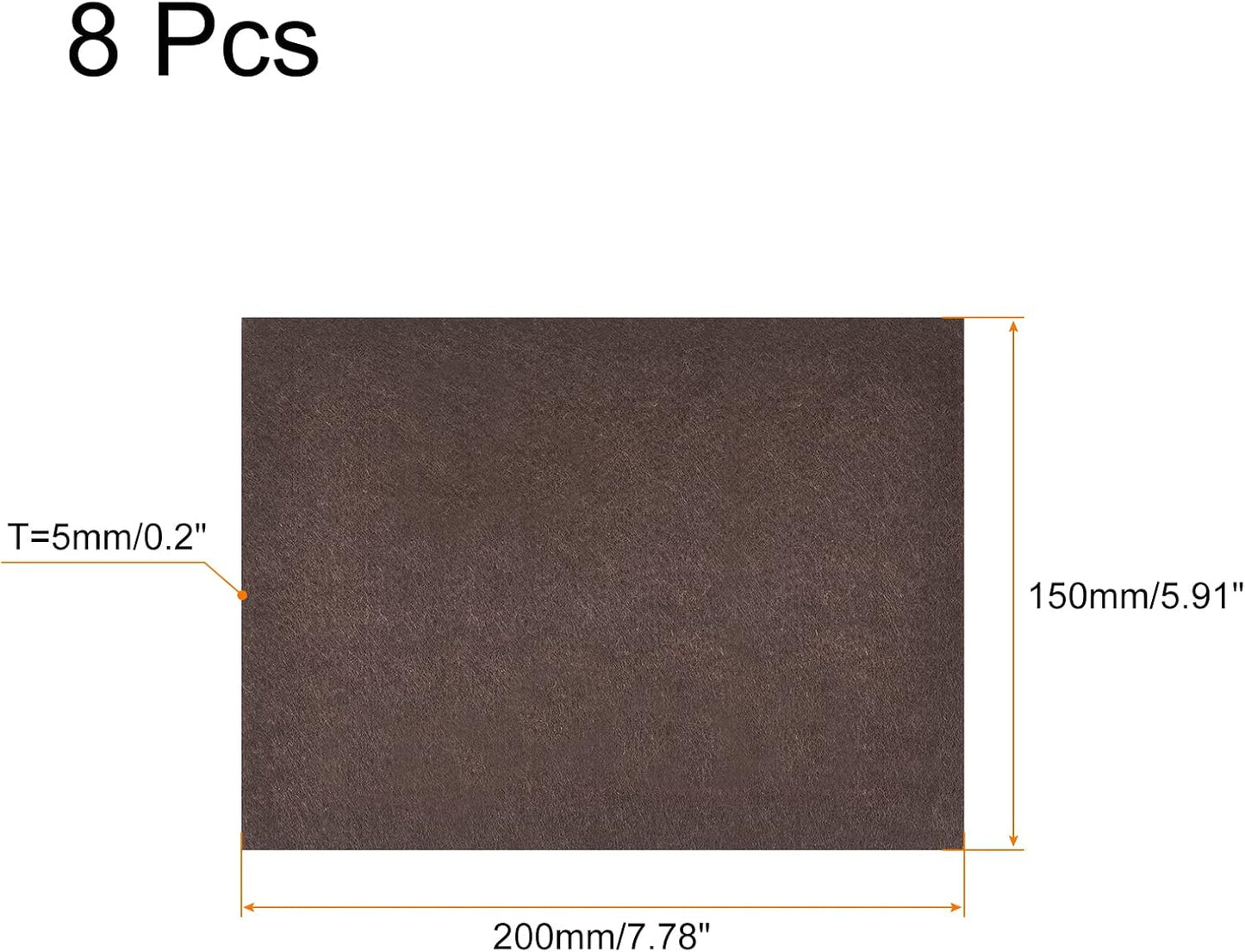 uxcell Felt Furniture Pads, 1.5-inch x 1-inch Self Adhesive Cuttable Anti Scratch Square Floor Protectors for Furniture Legs Hardwood Floor, Brown 16Pcs
