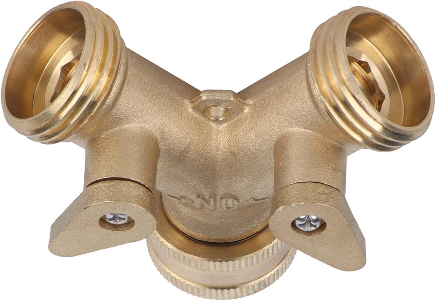 Garden Hose Splitter 2 - Way | All - Brass Strong Valve | NPT 3/4 Thread for Outdoor Watering/Laundry/Car Washing | Leak - Proof Design with Adjustable Output