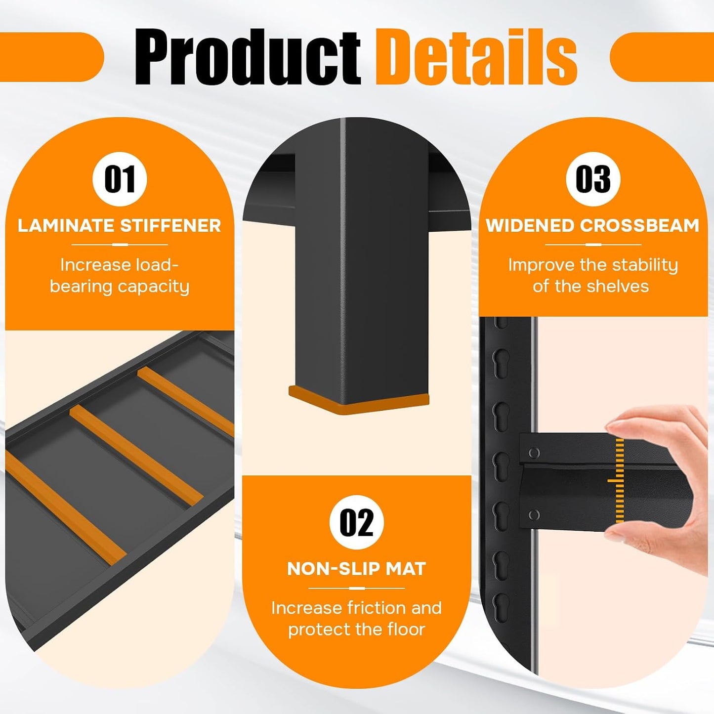 Over Washer and Dryer Shelves, Laundry Room Shelves Adjustable Metal Heavy Duty Freestanding Storage Shelves, Washing Machine Rack for Organization and Storage, Black (Black, 63''H*35.43''W*11.81''D)