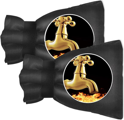 Outdoor Faucet Covers for Winter Freeze Protection, 2 Pack 8.8" H X 5.9" W Outside Winterize Insulation Hose Bib Water Spigot Cover Winter Insulated Outdoor Sock Faucet Cover for Cold Weather