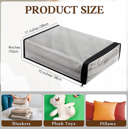Riakrum 30 Pack Clear Zippered Storage Bags, 15x11x4 inches, Vinyl Plastic Sweater Sheet Organizers Storage Bags, PVC, for Clothes, Sheet, Blankets, Fabrics Organizers (White)