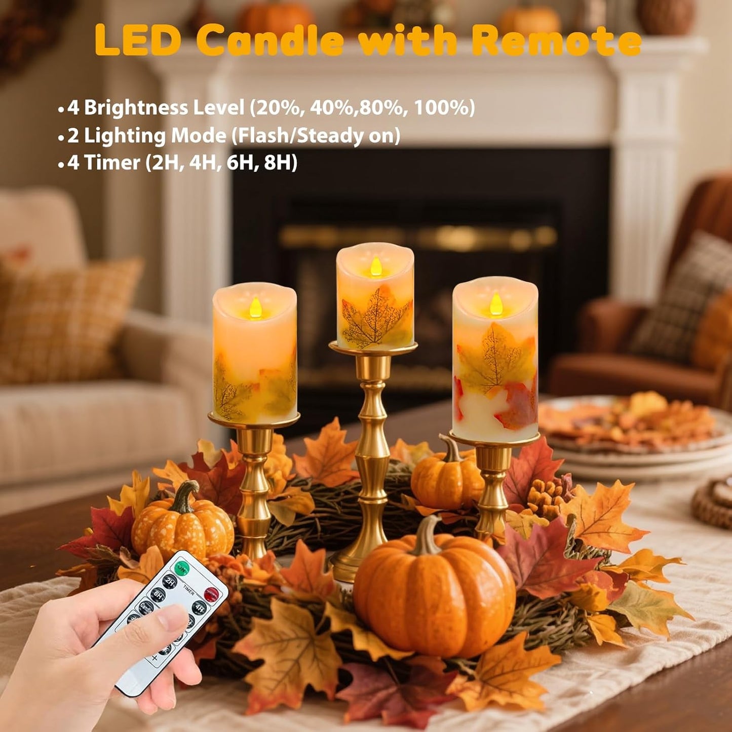 Flameless Candles Lights, Set of 3 Flickering LED Candles with Remote & Timer, Dimmable Electric Pillar Candles Battery Operated, Green Candles for Home St. Patrick’s Day Christmas Decor (Green)