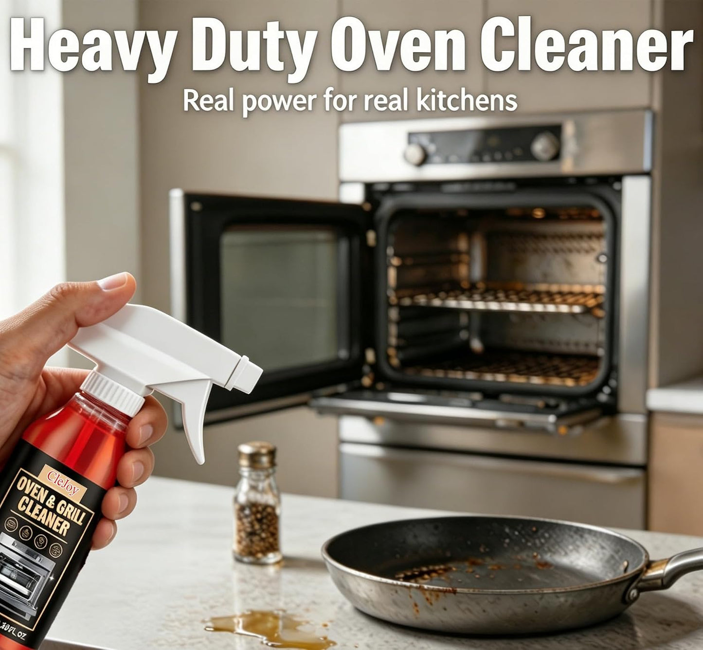 2-Pack Oven Cleaner Heavy Duty – Foam Spray for Kitchen Grease, Stovetop, Grill, Cookware, Countertop, Baked-On Food, Multi-Surface Degreaser (100ml)