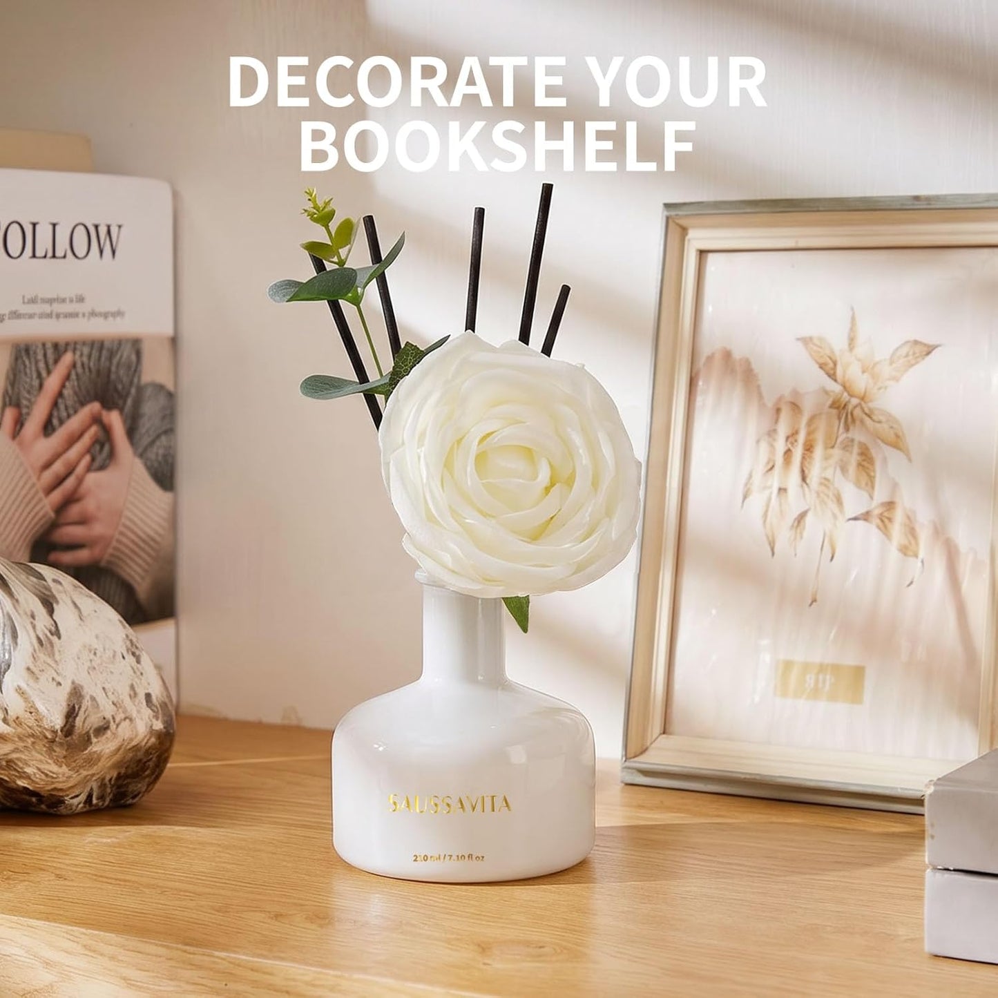 Reed Diffusers Set, 7.10 oz Flower Scented Diffuser with 7 Sticks, Long Lasting Home Fragrance for 120 Days, Perfect for Bathroom, Shelf Decor, Air Fresheners