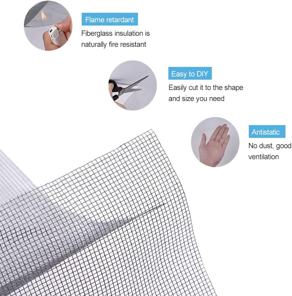 Pololo Fiberglass Screen Roll High Visibility and Durable Screen Easy to DIY Repair or Rescreen Window and Door Screen