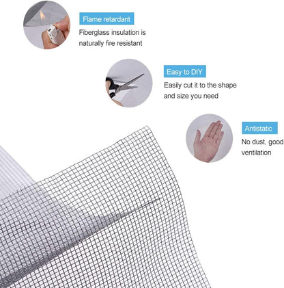 Pololo Fiberglass Screen Roll High Visibility and Durable Screen Easy to DIY Repair or Rescreen Window and Door Screen