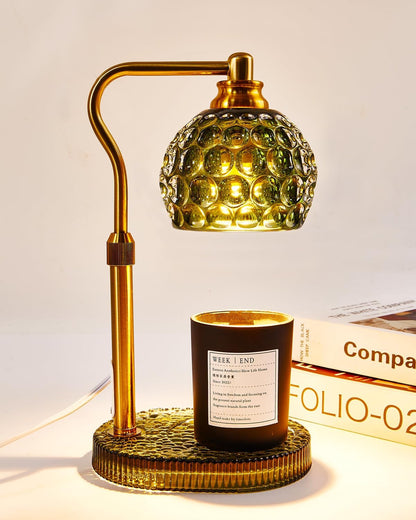 Candle Warmer Lamp with Timer & Dimmer, Glass Lamp Candle Warmer for Jar Candles, UPGRATED with 3 Bulbs, Height Adjustable Electric Wax Warmer for Elegant Home Decor (Crystal Clear)