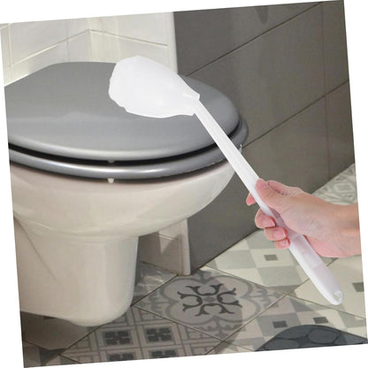 OUNONA Elastic Toilet Bowl Mop Brush Long Handle Soft Swab Under Rim Cleaning Bathroom Scrubber