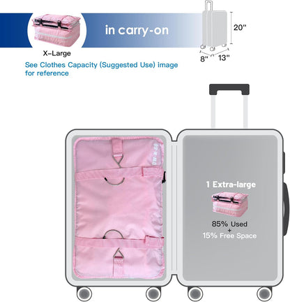 Grand Fusion Stow-N-Go Hanging Travel Shelves, Packing Organizer for Luggage. Carry on Closet for Suitcase. Expandable Packing Cube. Travel Essentials. (Black - L, L = (L) 11.8" x (W) 11.8")