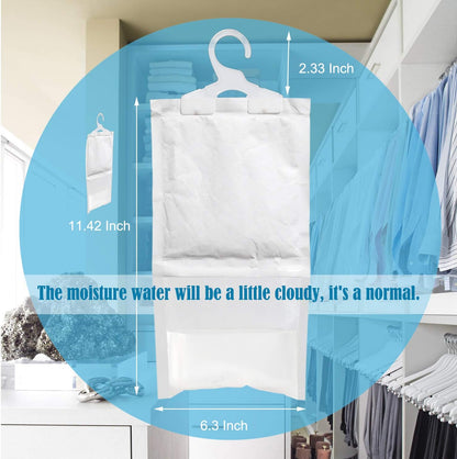 ZSZMFH 6 Pack Moisture Absorber & Max Odor Eliminator Hanging Bag, Charcoal Smell Remove Damp Musty Smell,Hanging Closet Dehumidifier Bags with 25g of Activated Charcoal (220g/pack)…