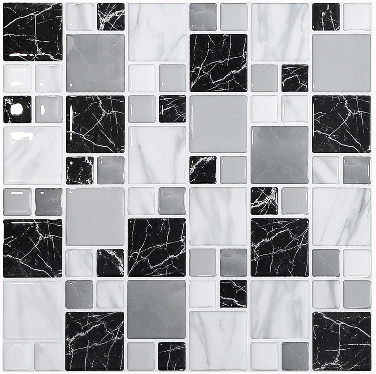 5 Sheets Peel and Stick Backsplash, Self Adhesive Wall Tiles, 3D Adhesive Tile Backsplash, 12"x12"Premium Self Adhesive Wall Tiles Peel and Stickfor Kitchen, Bathroom, RV(Spring Moss)
