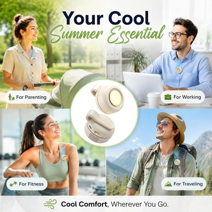 Portable Clip-on Fan, Silent Bladeless Mini fan, 360°Rotation 3-speed Modes Whirlwind Fans For Waist Clips Hands-Free Cooling Fan Suitable For Outdoor Sports Trip Work Travel White