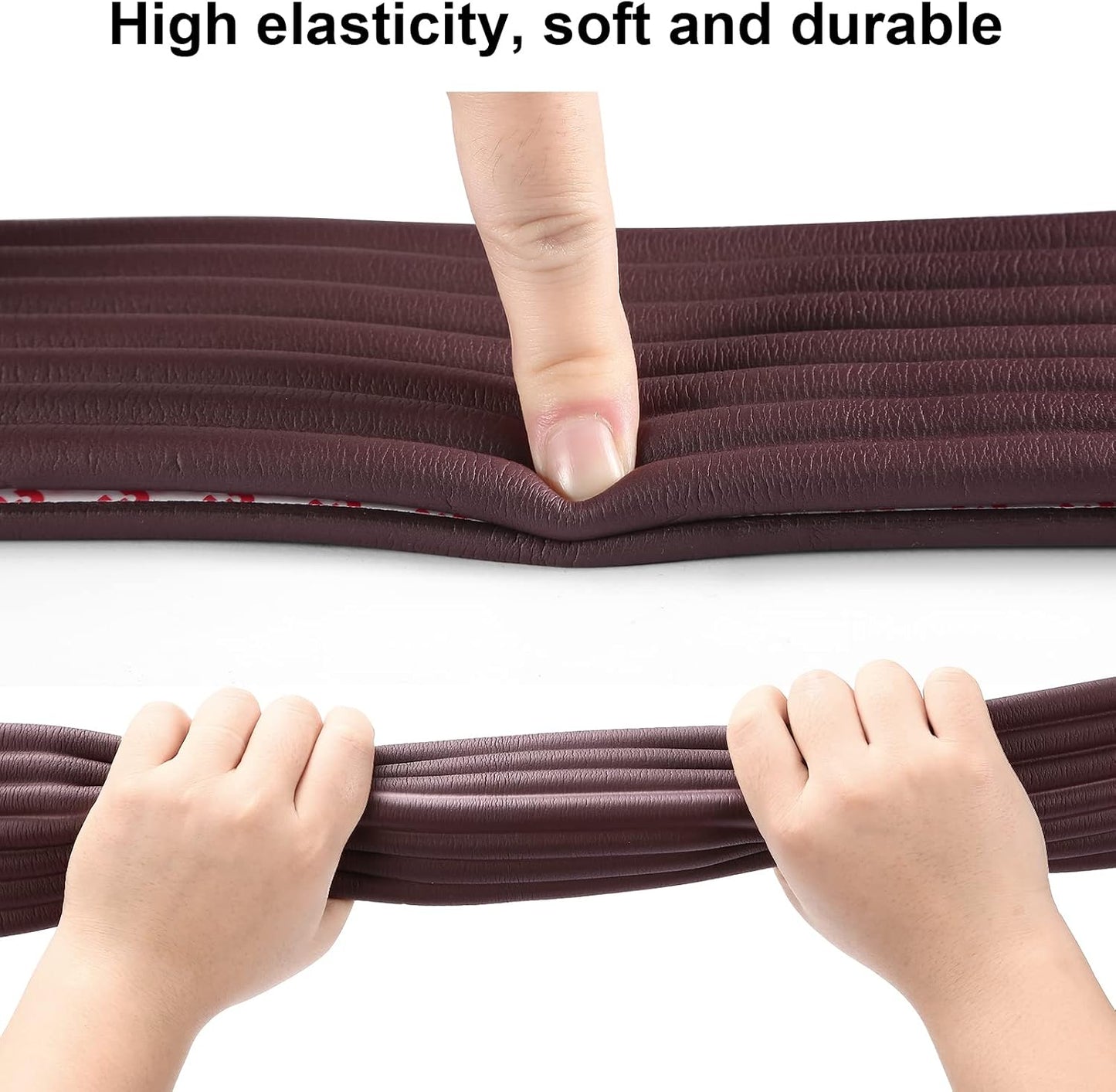 Baby Proofing Edge Corner Protector, 16.4 ft Edge Guards Padding with 3M Adhesive, Extra-Wide Soft Rubber Foam Padding, Furniture,Sharp Edge Safety Corner Edge Bumper Guard-Brown