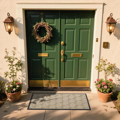 Yimobra Doormat Outdoor Entrance 29.5x17, All-Weather Waterproof Outdoor Mats for Front Door, Non Slip Welcome Door Mat for Patio Proch Outside Entryway Indoor, Black