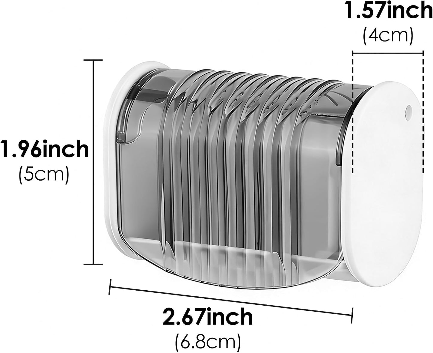 1 Pack Toothbrush Holder Wall Mounted with Cover for Bathroom, 2 Slots Toothbrush Storage Organizer for Shower, Self Adhesive Toothbrush Hanger (Grey)